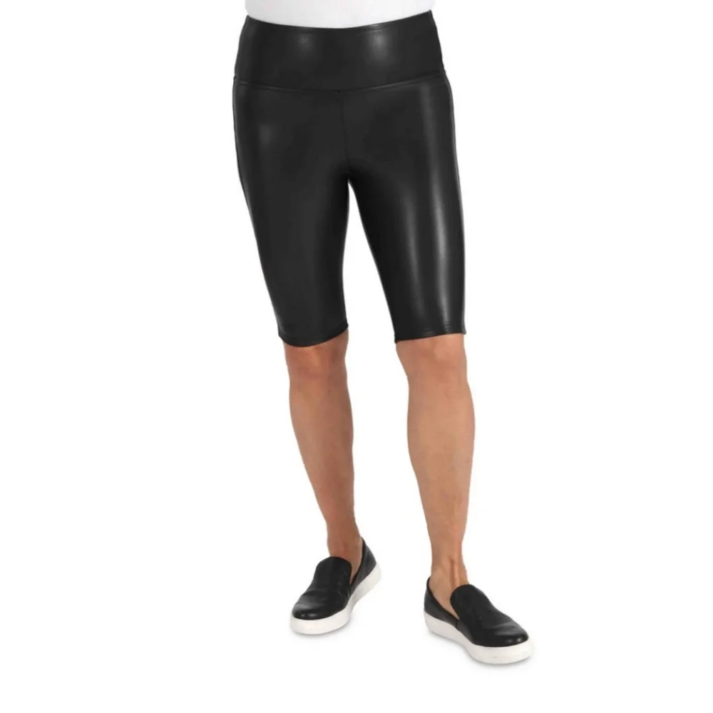 SEVEN7 * Black faux leather biker shorts SIZE SMALL NWT